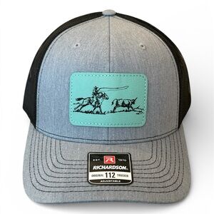 RICHARDSON 112 Heather Gray/Black  Ranch Roper Patch Structured Trucker